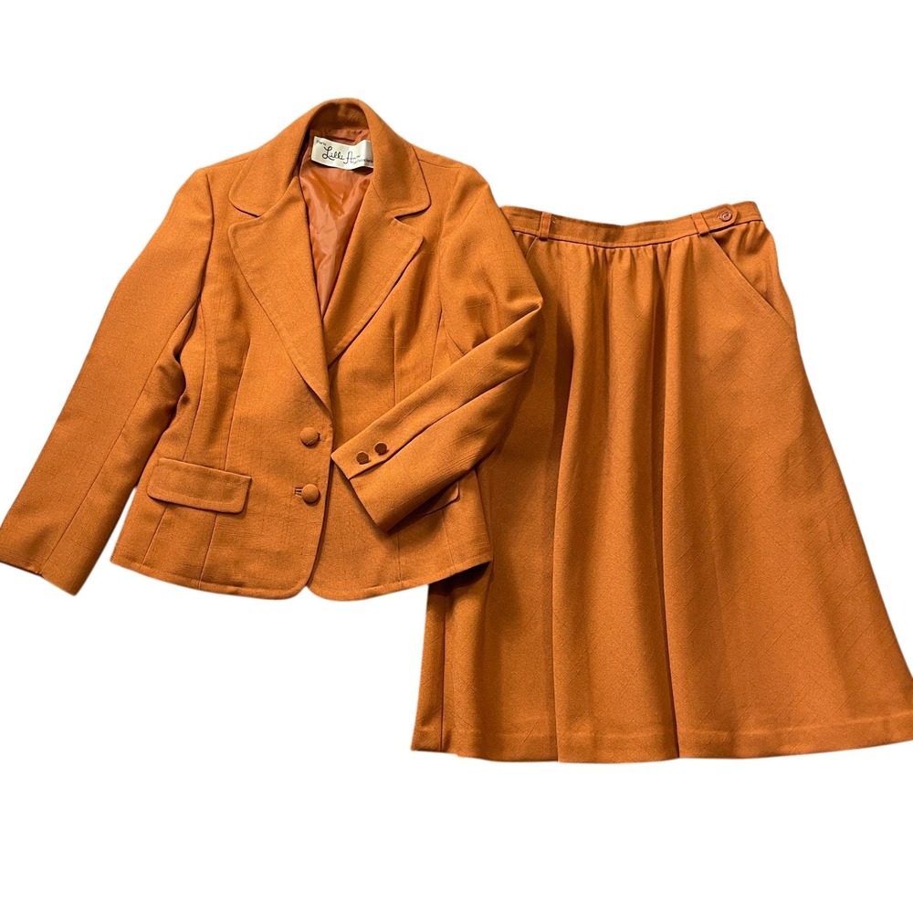 Lilli Ann Paris Brown/Orange Blazer and Skirt VTG (no size) See Measuments